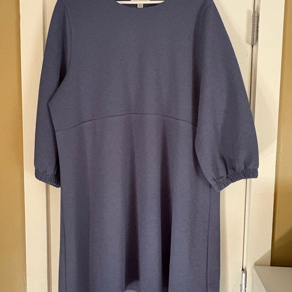 Women’s 3/4 Length Sleeve Blue Dress - Picture 2 of 4